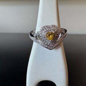 Ryze Sterling Heart Ring in Hello Yellow